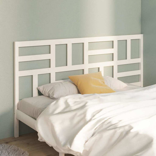 818211 vidaXL Bed Headboard White 206x4x104 cm Solid Wood Pine