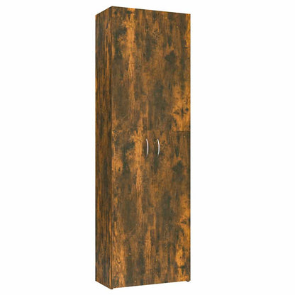 Office Cabinet Smoked Oak 60x32x190 cm Engineered Wood