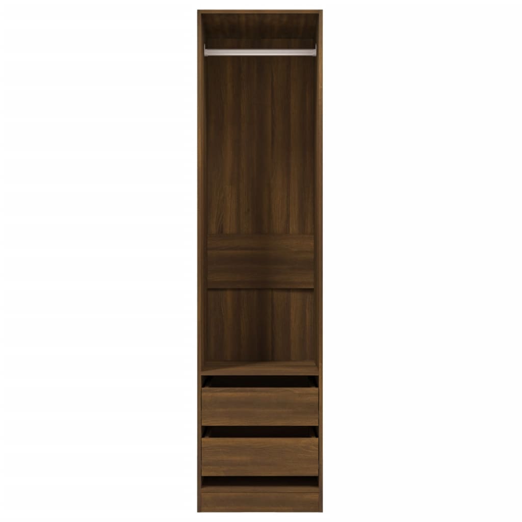 Wardrobe with Drawers Brown Oak 50x50x200 cm Engineered Wood