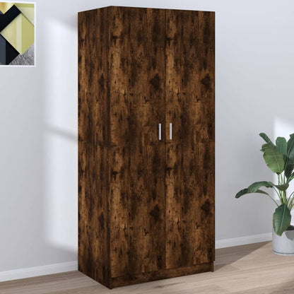 Wardrobe Smoked Oak 80x50x180 cm Engineered Wood