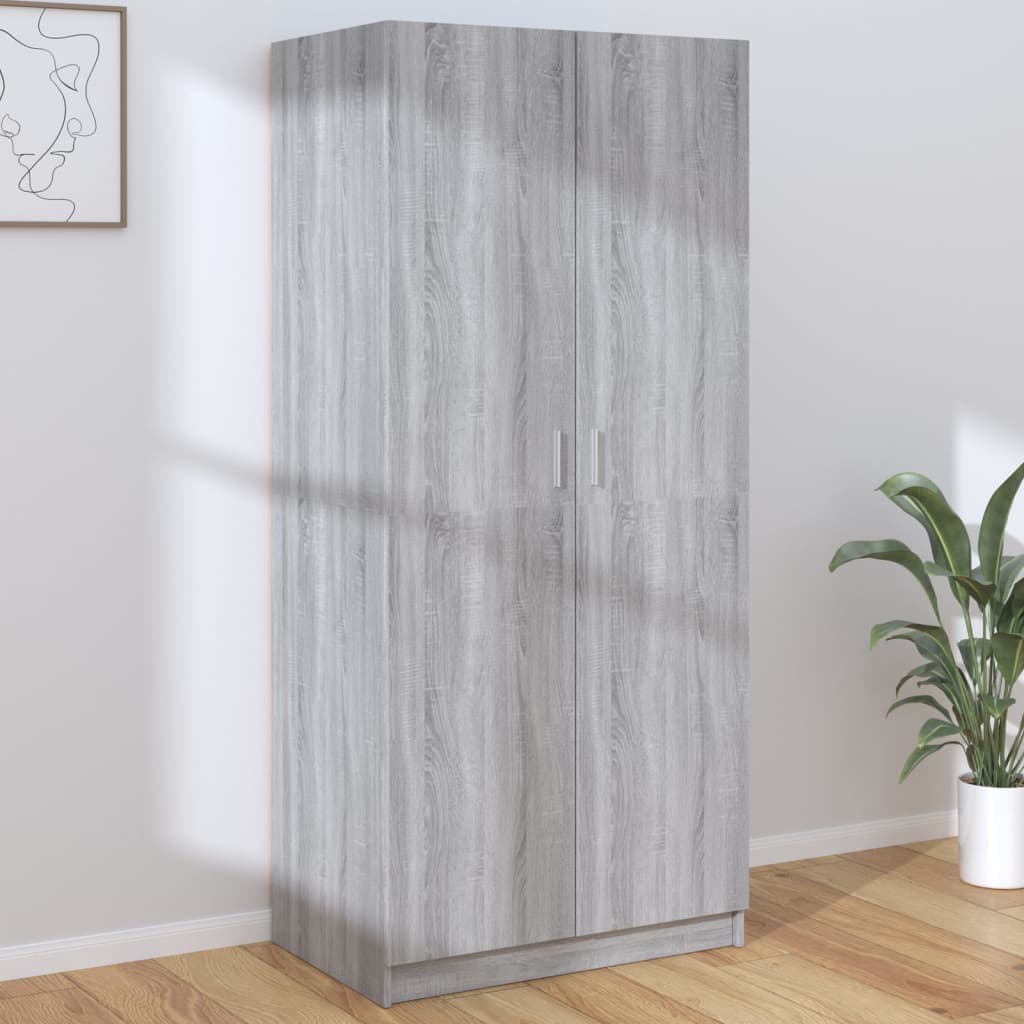 Wardrobe Grey Sonoma 80x50x180 cm Engineered Wood