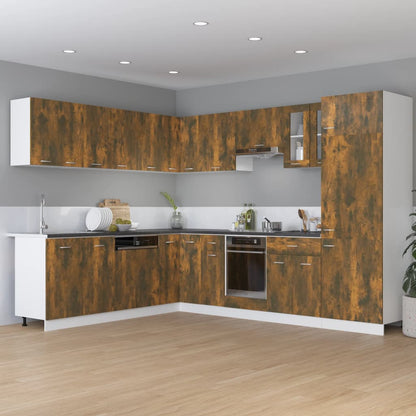 Refrigerator Cabinet Lyon Smoked Oak 60x57x207 cm Engineered Wood