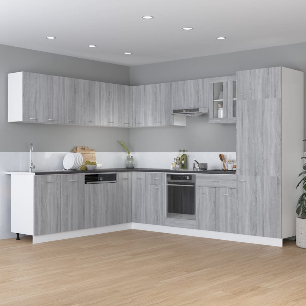 Refrigerator Cabinet Lyon Grey Sonoma 60x57x207 cm Engineered Wood