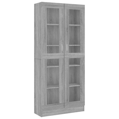 Vitrine Cabinet Grey Sonoma 82,5x30,5x185 cm Engineered Wood