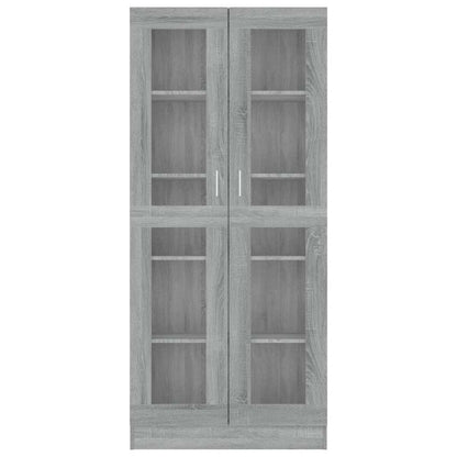 Vitrine Cabinet Grey Sonoma 82,5x30,5x185 cm Engineered Wood
