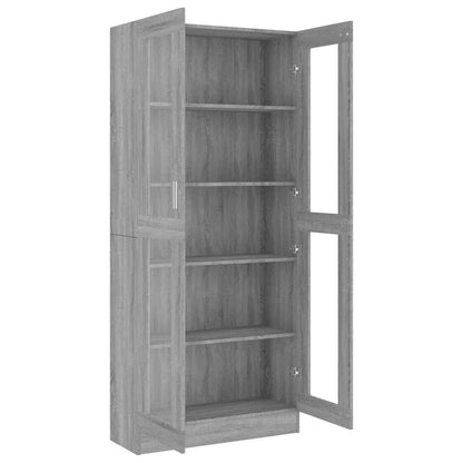 Vitrine Cabinet Grey Sonoma 82,5x30,5x185 cm Engineered Wood