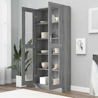 Vitrine Cabinet Grey Sonoma 82,5x30,5x185 cm Engineered Wood