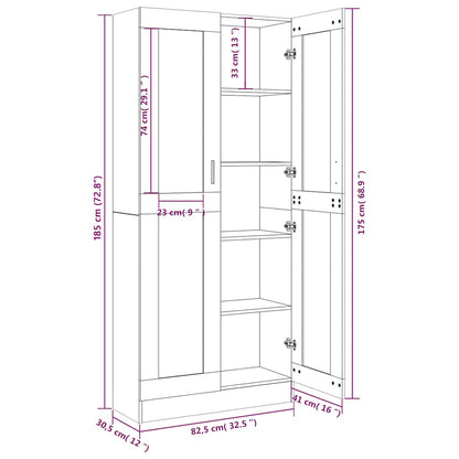 Vitrine Cabinet Grey Sonoma 82,5x30,5x185 cm Engineered Wood