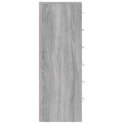 Sideboard with 6 Drawers Grey Sonoma 50x34x96 cm Engineered Wood