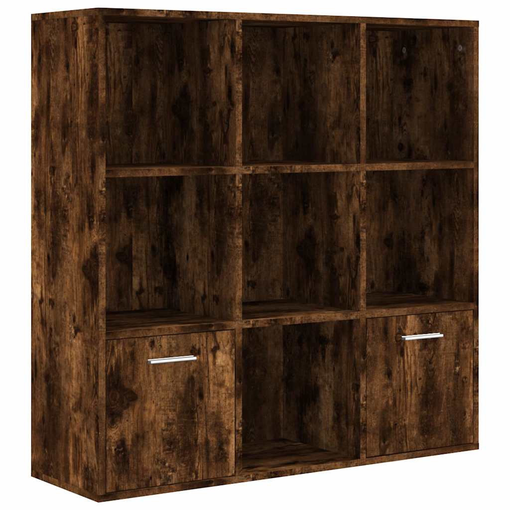 815447 vidaXL Book Cabinet Smoked Oak 98x30x98 cm