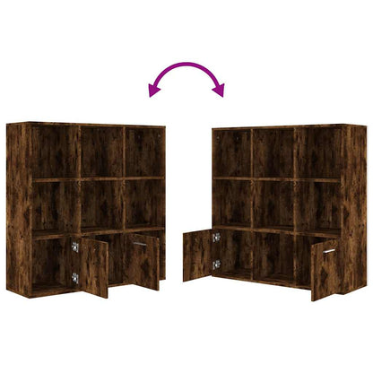 815447 vidaXL Book Cabinet Smoked Oak 98x30x98 cm