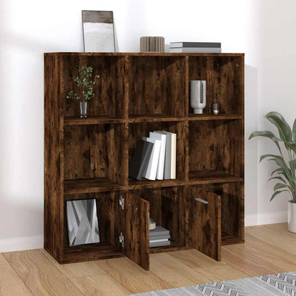 815447 vidaXL Book Cabinet Smoked Oak 98x30x98 cm