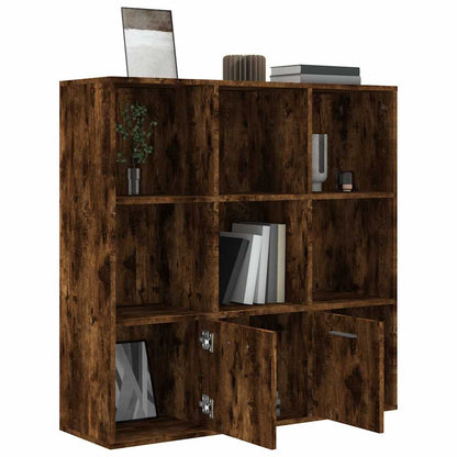 815447 vidaXL Book Cabinet Smoked Oak 98x30x98 cm