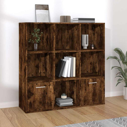 815447 vidaXL Book Cabinet Smoked Oak 98x30x98 cm