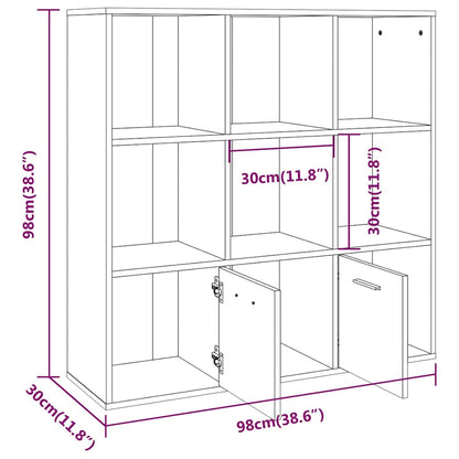 Book Cabinet Grey Sonoma 98x30x98 cm