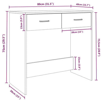 Desk Grey Sonoma 80x40x75 cm Engineered Wood