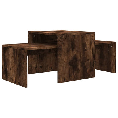 Coffee Table Set Smoked Oak 100x48x40 cm Engineered Wood