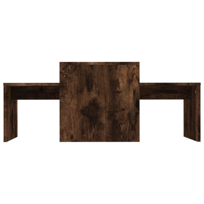 Coffee Table Set Smoked Oak 100x48x40 cm Engineered Wood