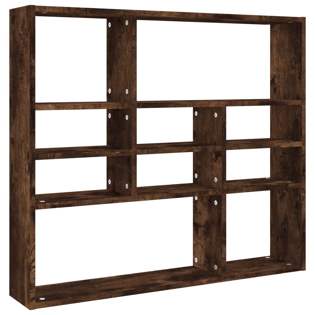 Wall Shelf Smoked Oak 90x16x78 cm Engineered Wood