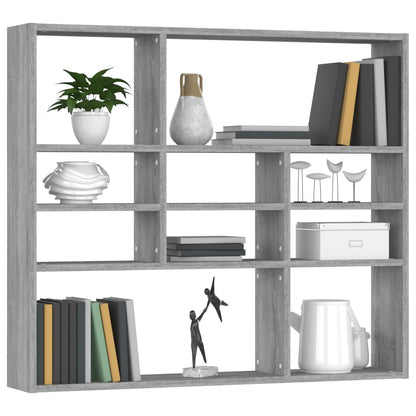 Wall Shelf Grey Sonoma 90x16x78 cm Engineered Wood