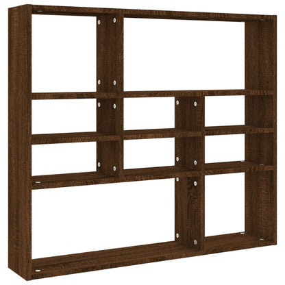 Wall Shelf Brown Oak 90x16x78 cm Engineered Wood