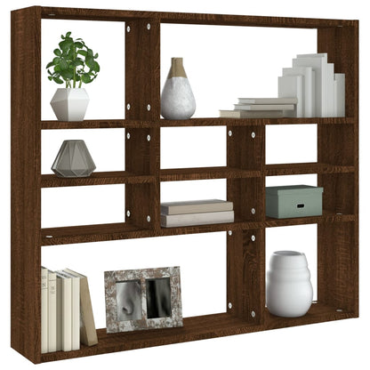 Wall Shelf Brown Oak 90x16x78 cm Engineered Wood