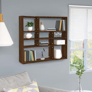 Wall Shelf Brown Oak 90x16x78 cm Engineered Wood