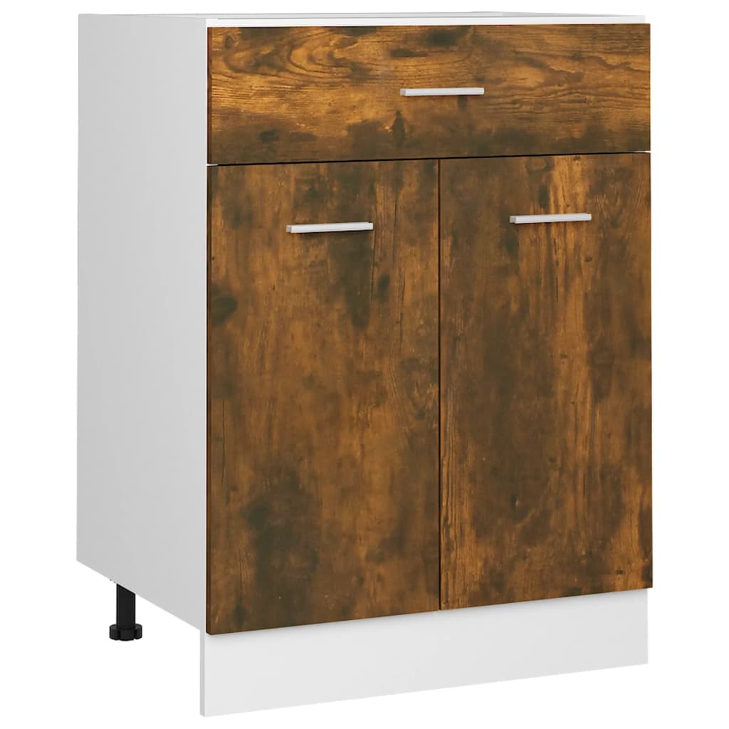 Drawer Bottom Cabinet Lyon Smoked Oak 60x46x81.5 cm Engineered Wood