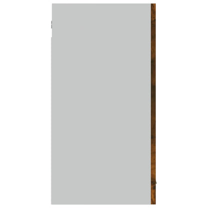 Hanging Glass Cabinet Lyon Smoked Oak 80x31x60 cm Engineered Wood