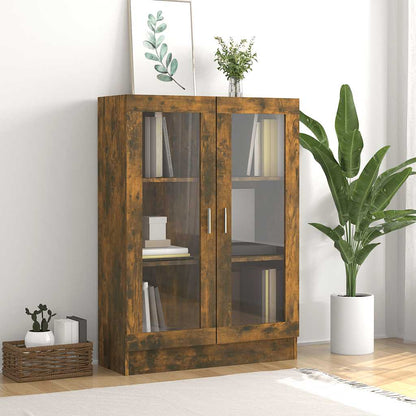 Vitrine Cabinet Smoked Oak 82,5x30,5x115 cm Engineered Wood