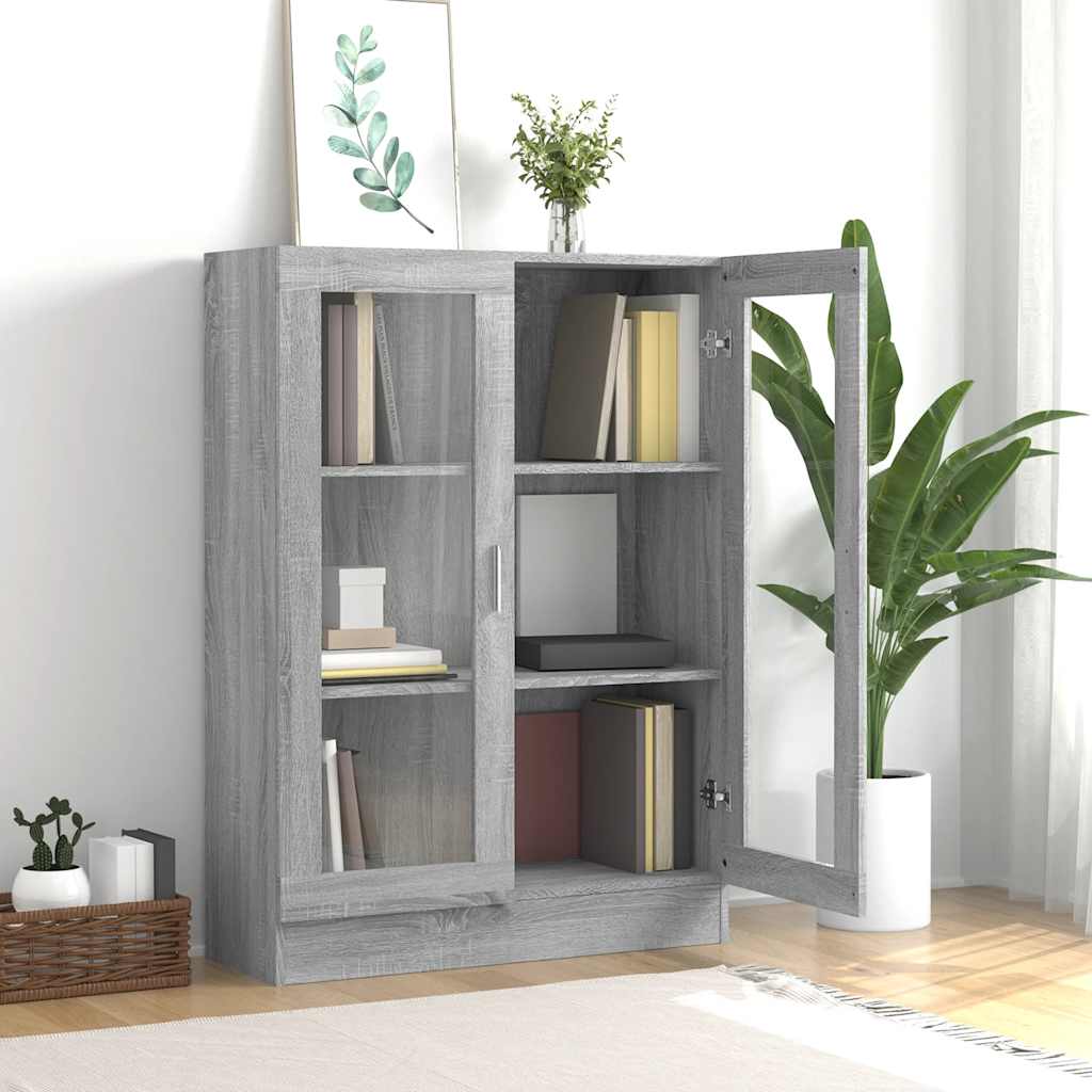 Vitrine Cabinet Grey Sonoma 82,5x30,5x115 cm Engineered Wood