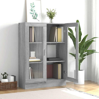 Vitrine Cabinet Grey Sonoma 82,5x30,5x115 cm Engineered Wood