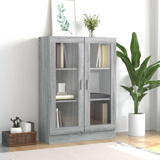 Vitrine Cabinet Grey Sonoma 82,5x30,5x115 cm Engineered Wood