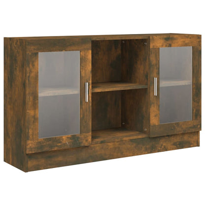 Vitrine Cabinet Smoked Oak 120x30,5x70 cm Engineered Wood
