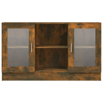 Vitrine Cabinet Smoked Oak 120x30,5x70 cm Engineered Wood