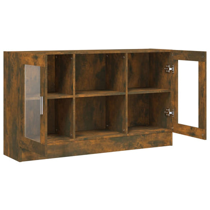 Vitrine Cabinet Smoked Oak 120x30,5x70 cm Engineered Wood