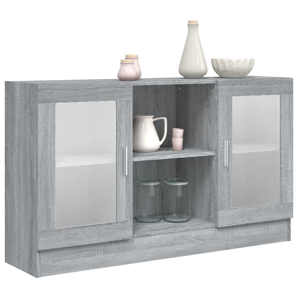 Vitrine Cabinet Grey Sonoma 120x30,5x70 cm Engineered Wood