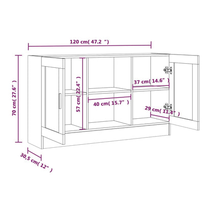 Vitrine Cabinet Grey Sonoma 120x30,5x70 cm Engineered Wood