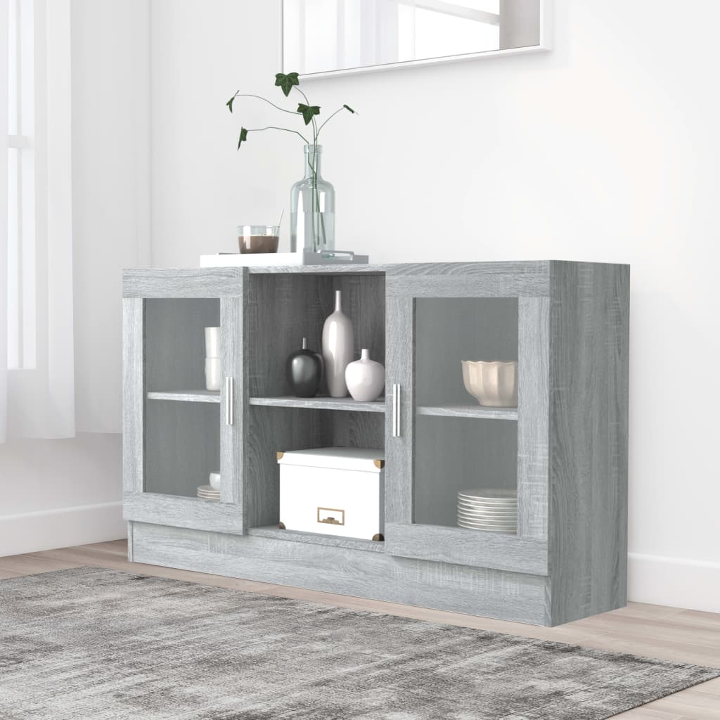 Vitrine Cabinet Grey Sonoma 120x30,5x70 cm Engineered Wood