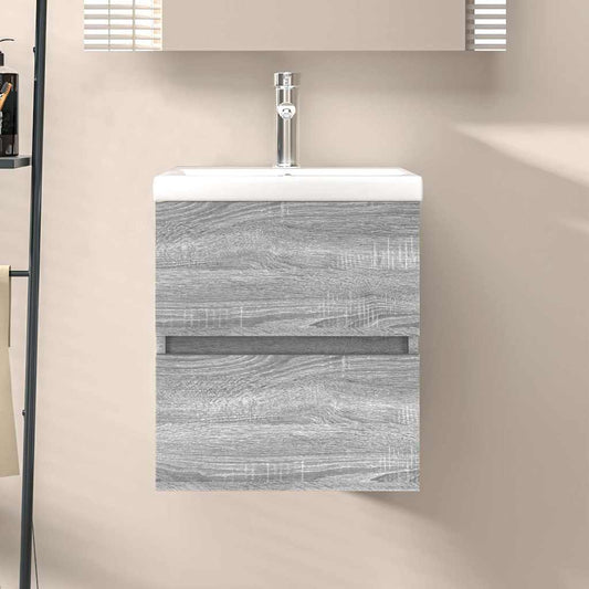 Sink Cabinet | Grey Sonoma | Engineered wood | Compact | Sink Cabinet