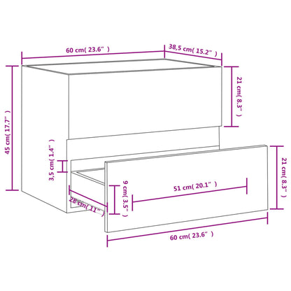 Sink Cabinet Smoked Oak 60x38.5x45 cm Engineered Wood