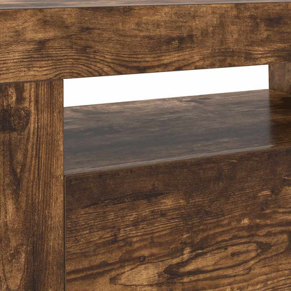 TV Cabinet with LED Lights Smoked Oak 120x35x40 cm