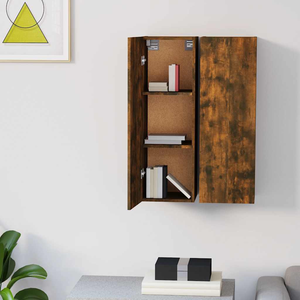 TV Cabinets 2 pcs Smoked Oak 30.5x30x90 cm Engineered Wood