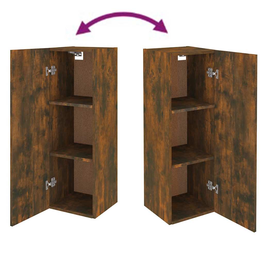 TV Cabinets 2 pcs Smoked Oak 30.5x30x90 cm Engineered Wood
