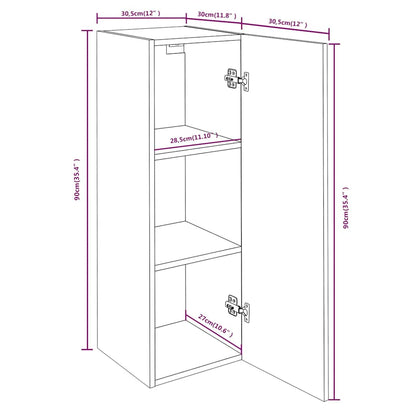 TV Cabinets 2 pcs Smoked Oak 30.5x30x90 cm Engineered Wood