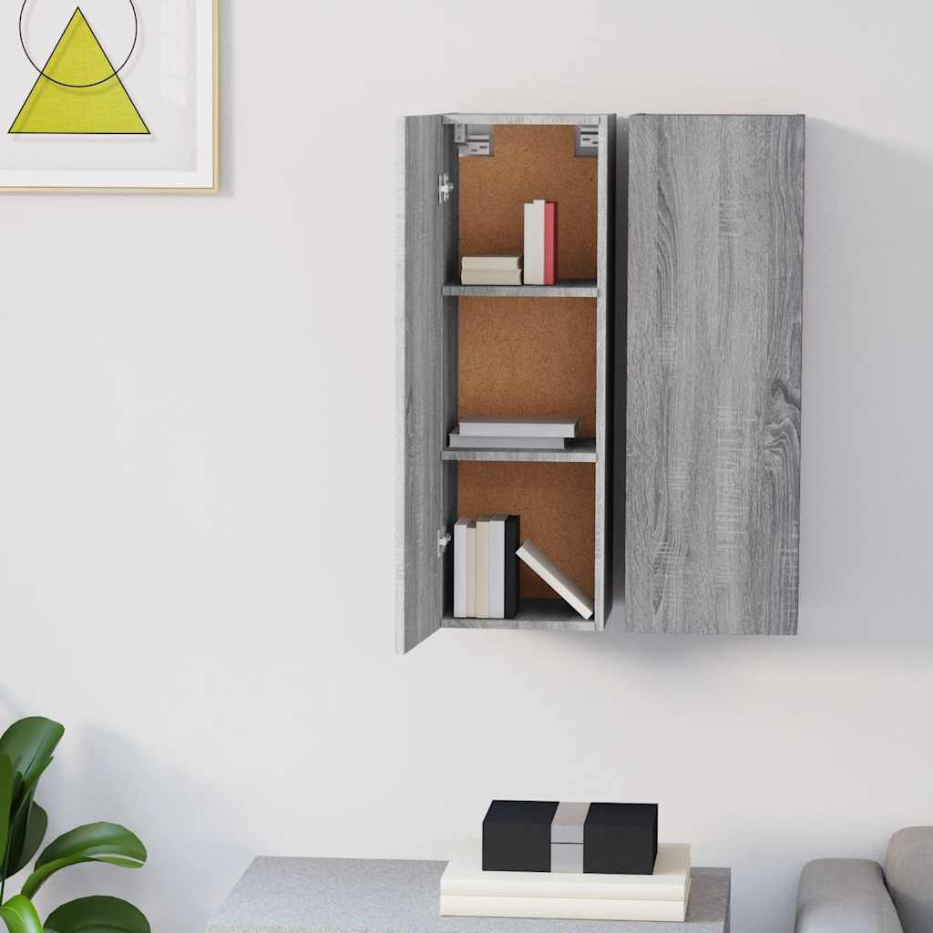 TV Cabinets 2 pcs Grey Sonoma 30.5x30x90 cm Engineered Wood