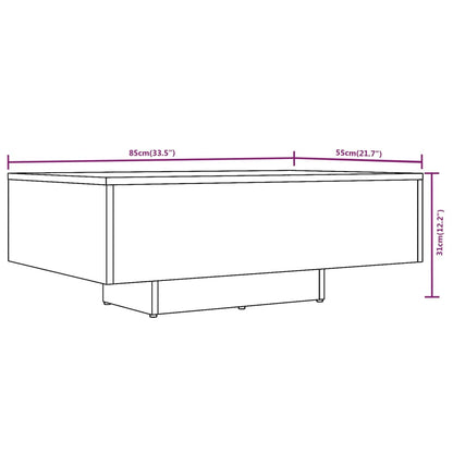 Coffee Table Smoked Oak 85x55x31 cm Engineered Wood