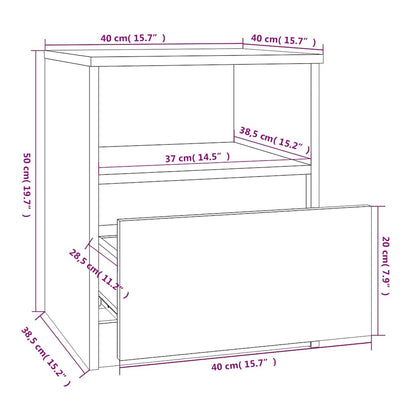 Bedside Cabinets 2 pcs Grey Sonoma 40x40x50 cm Engineered Wood