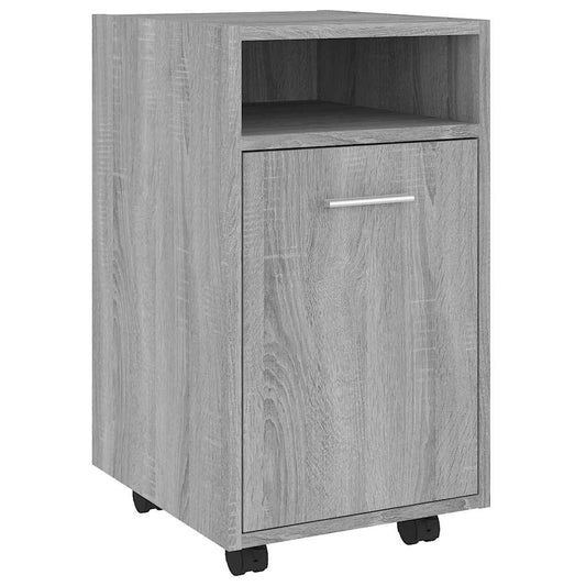 Side Cabinet with Wheels Grey Sonoma 33x38x60 cm Engineered Wood