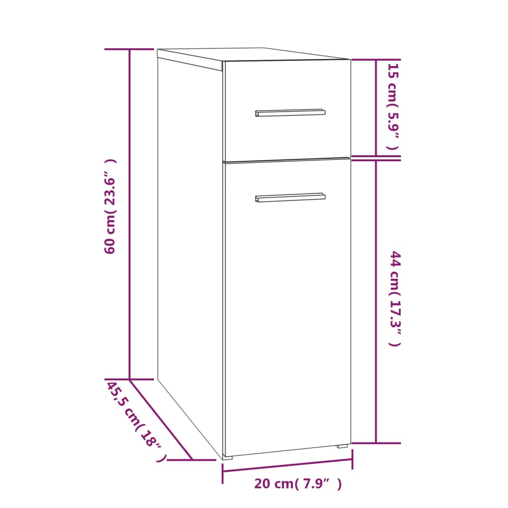 Apothecary Cabinet | Smoked Oak | Engineered Wood | Medium